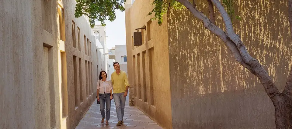 Traditional wind-tower architecture in Al Fahidi Historical Neighbourhood, Dubai