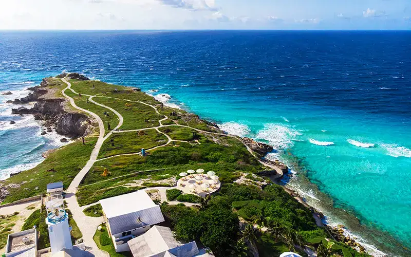 The rocky Punta Sur headland on Isla Mujeres near Cancun