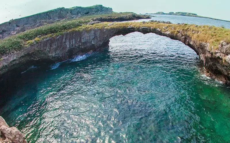 A natural rock arch in the Marietas Islands near Punta Mita